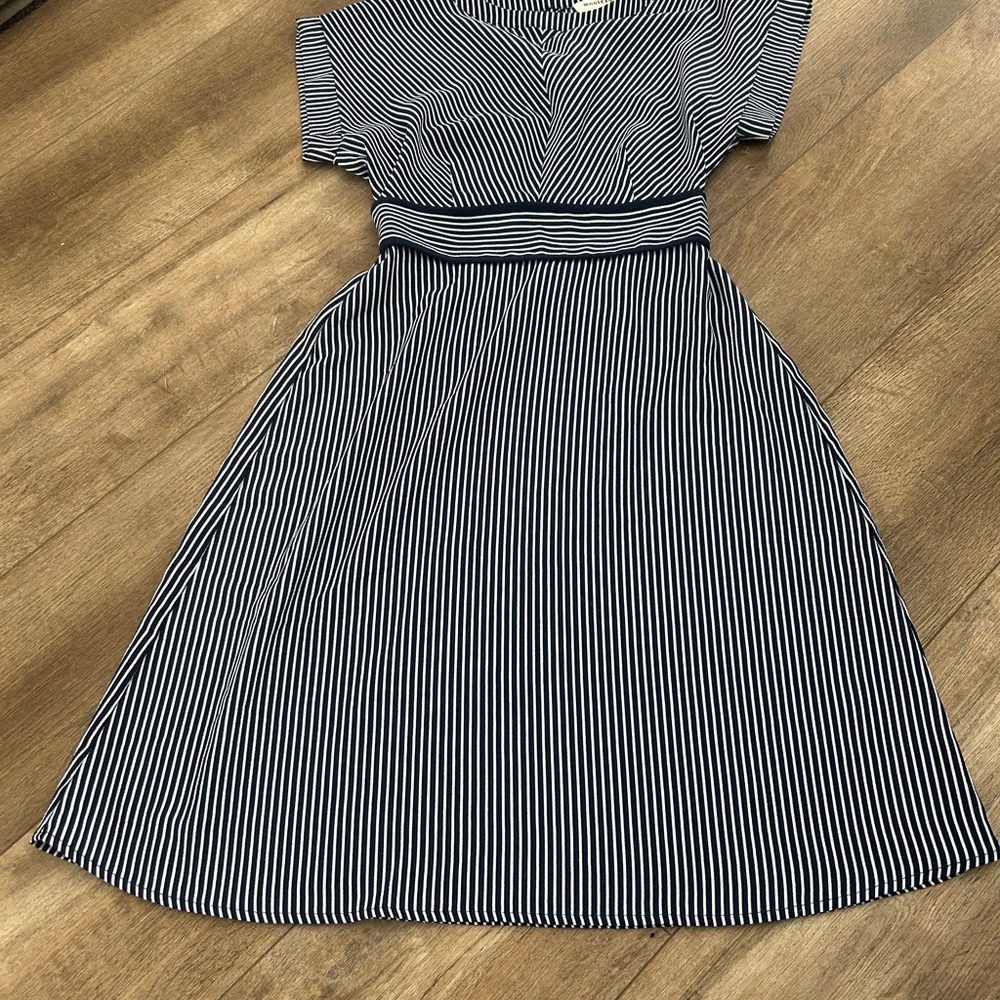 Striped Navy blue and White Dress